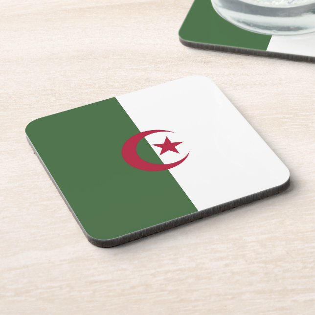 Algeria flag beverage coaster (Left Side)