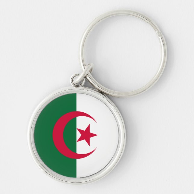 Algeria Flag Button Keychain (Front)