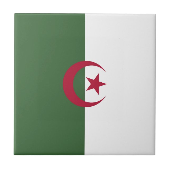 Algeria flag ceramic tile (Front)