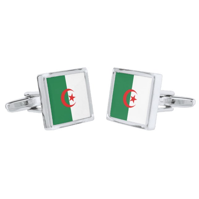 Algeria Flag Cufflinks (Angled)