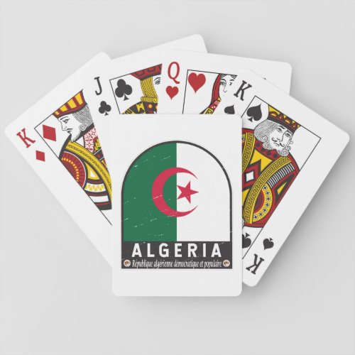 Algeria Flag Emblem Distressed Vintage  Poker Cards