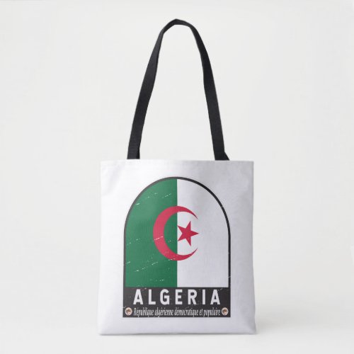 Algeria Flag Emblem Distressed Vintage  Tote Bag