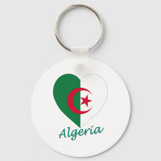 Algeria Flag Heart Keychain