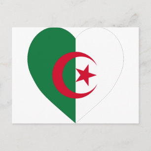 Algeria Flag Heart Postcard