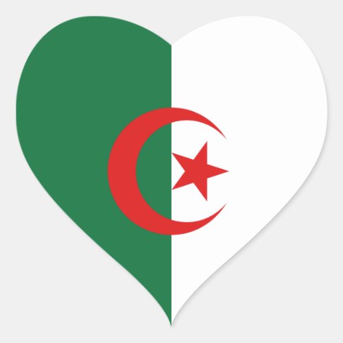 Algeria Flag Heart Sticker