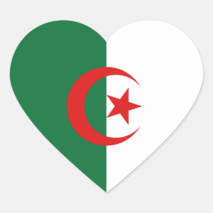 Algeria Flag Heart Sticker