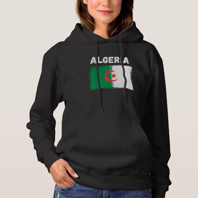 Algeria Flag Holiday Vintage Grunge Algerian Flag Hoodie (Front)
