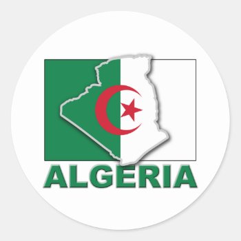 Algeria Flag Land Classic Round Sticker by allworldtees at Zazzle