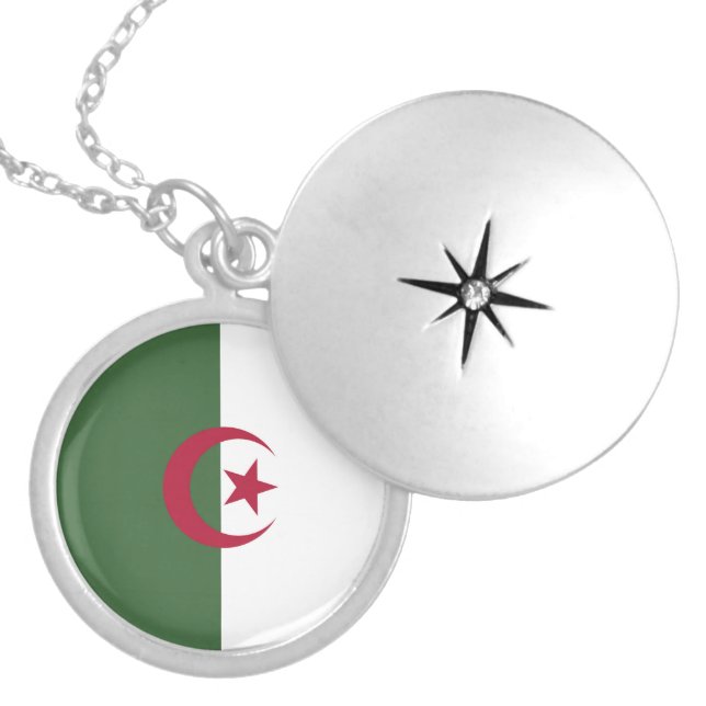Algeria flag locket necklace (Front)