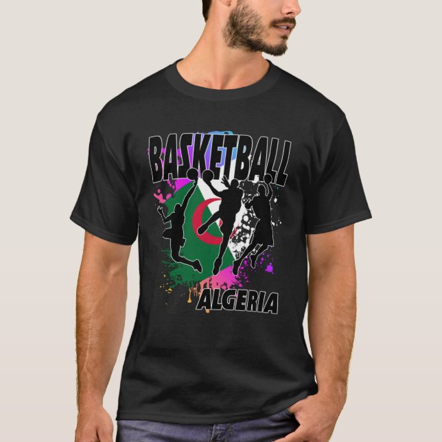 Algeria Flag  Love Playing Basketball  1 T-Shirt (Front)
