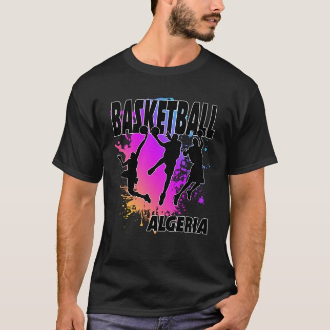 Algeria Flag  Love Playing Basketball T-Shirt (Front)