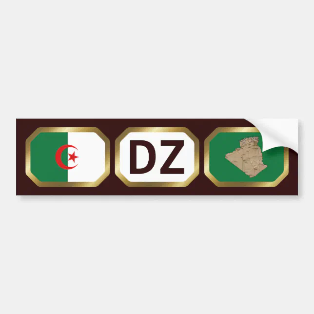 Algeria Flag Map Code Bumper Sticker | Zazzle