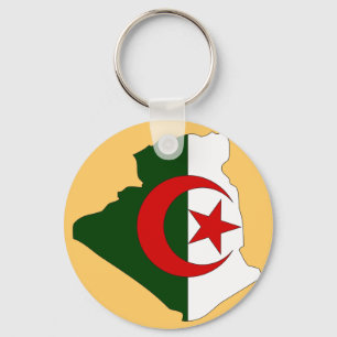 Algeria flag map keychain