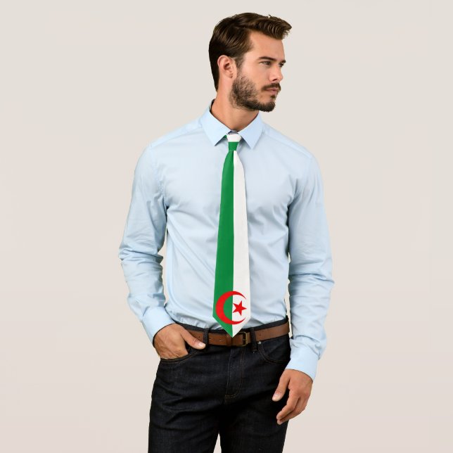 Algeria Flag Neck Tie (In Situ)