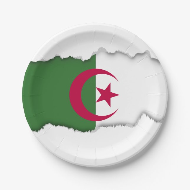 Algeria Flag Paper Plates (Front)