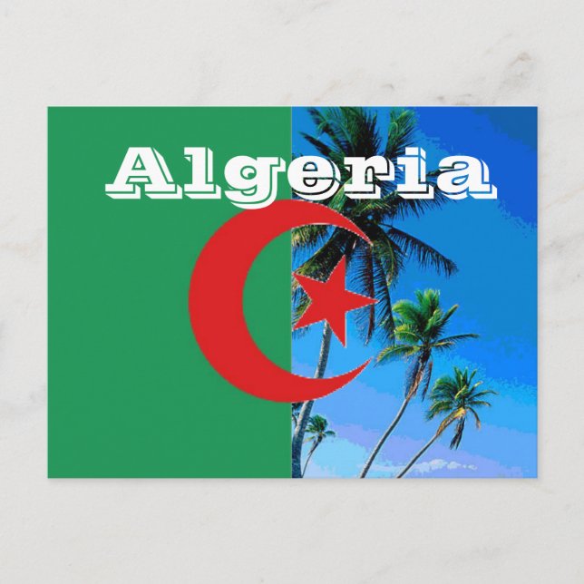 Algeria flag postcard (Front)