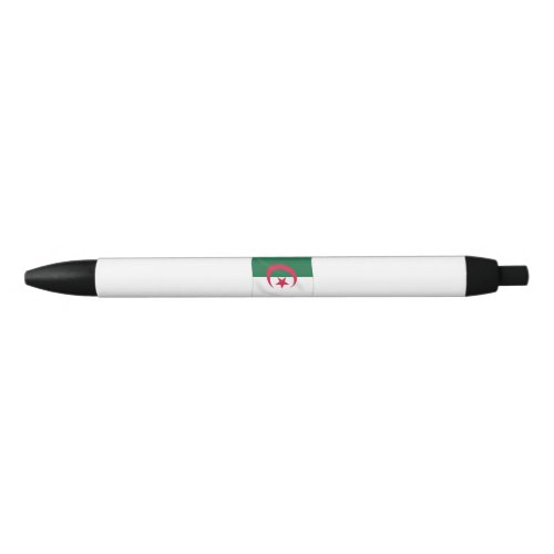 Algeria Flag Waving Black Ink Pen
