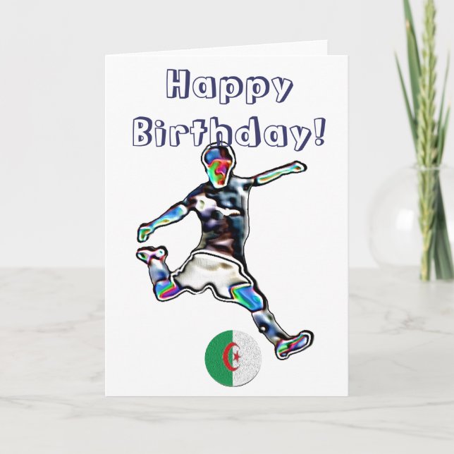 Algeria Football soccer birthday card (Front)