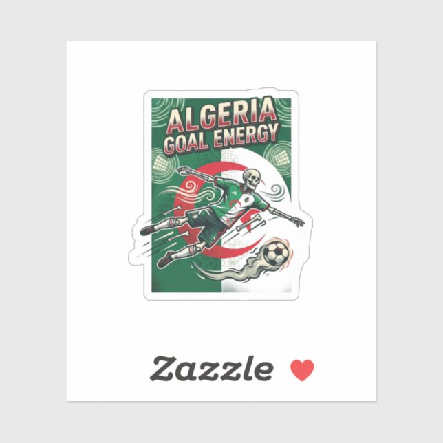 Algeria Goal Energy Skeleton Striker Nations Bold  Sticker (Sheet)