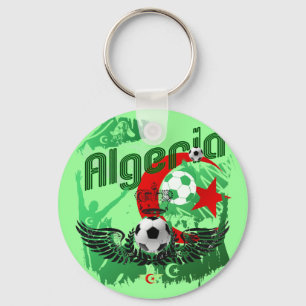 Algeria grunge art Football fans Algerie gifts Keychain