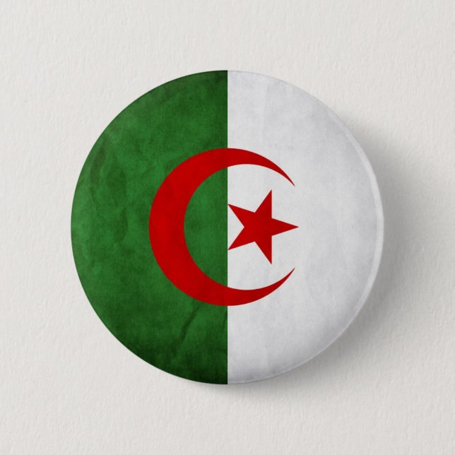 Algeria Grunge Flag Button (Front)