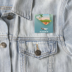 Algeria Illustrated travel poster print. Button