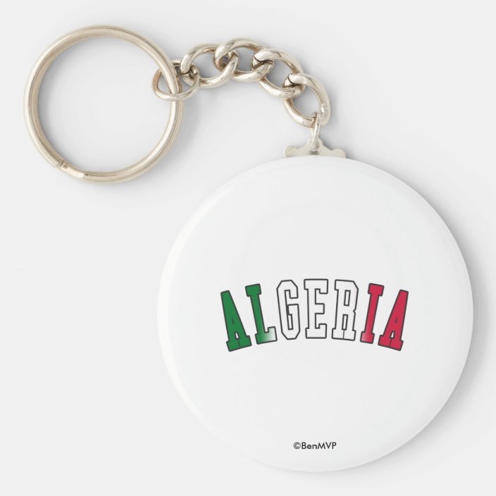 Algeria in National Flag Colors Key Chain