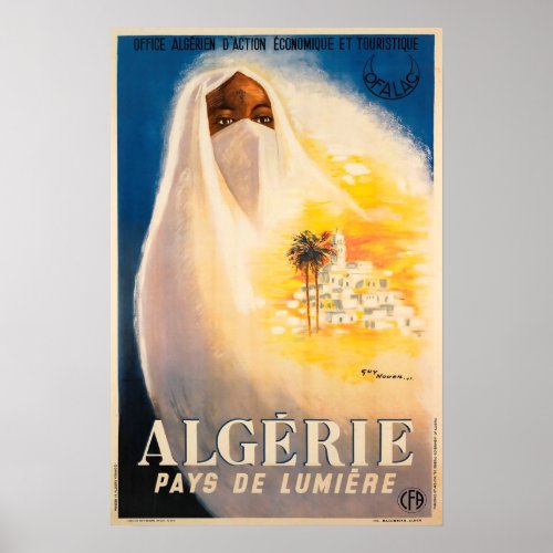 Algeria land of light North Africa Vintage Poster