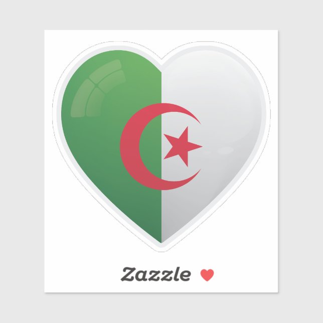 Algeria Love Flag Sticker (Sheet)