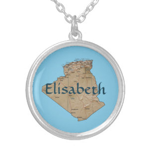 Algeria Map + Name Necklace