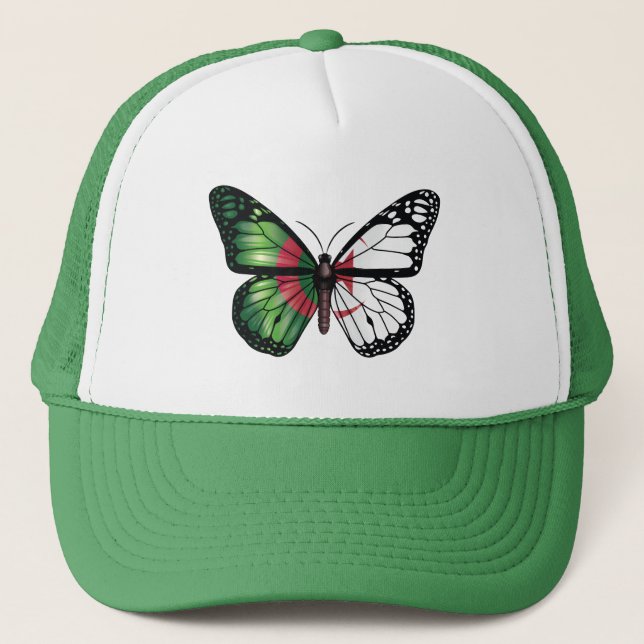 Algeria Monarque Butterfly Flag Trucker Hat (Front)
