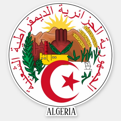 Algeria National National Emblem Patriotic  Sticker