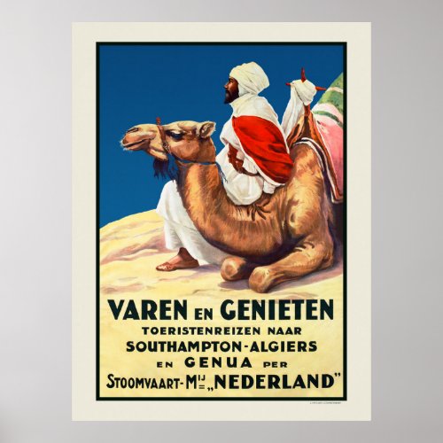 Algeria Netherlands Vintage Travel Poster 1926