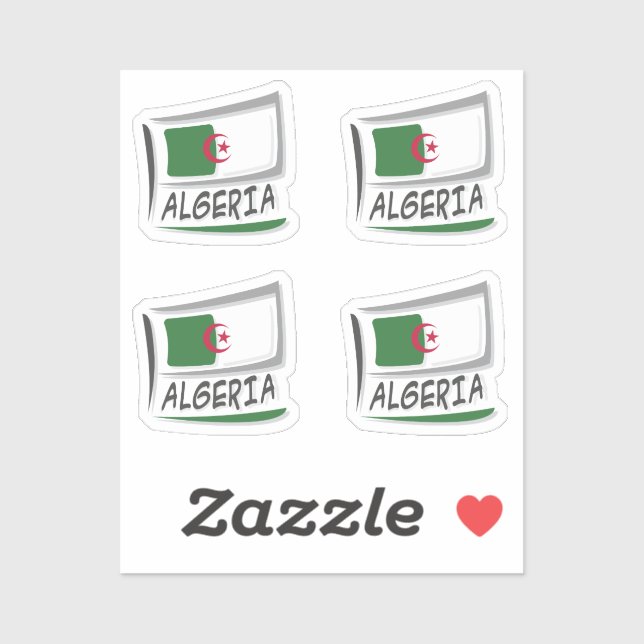 Algeria  Pride X Flag Sticker (Sheet)