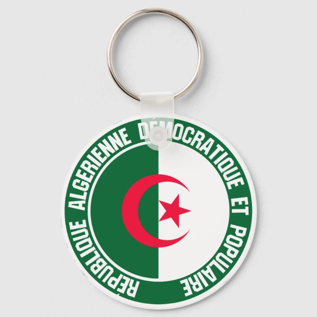 Algeria Round Emblem Keychain (Front)