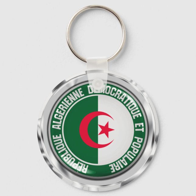 Algeria Round Emblem Keychain (Front)