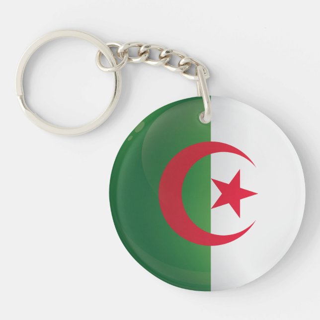 Algeria  Round Icon Flag Keychain (Front)