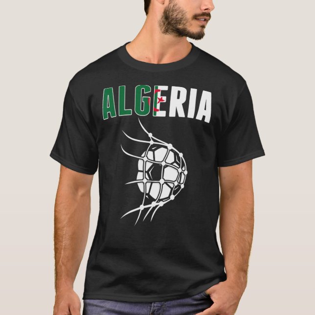 Algeria Soccer Ball In Net  Support Algerian Footb T-Shirt (Front)