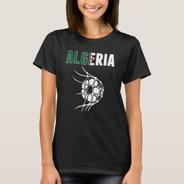 Algeria Soccer Ball In Net  Support Algerian Footb T-Shirt (Front)