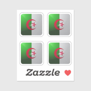 Algeria square glossy flag sticker
