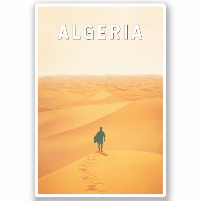 Algeria Travel Art Vintage Sticker (Front)