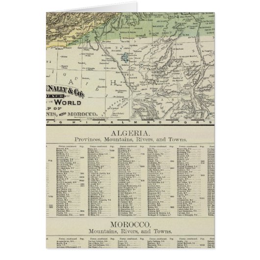 Algeria, Tunis, and Morocco Cards (Front)