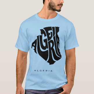Algeria Typography Map Algeria T-Shirt