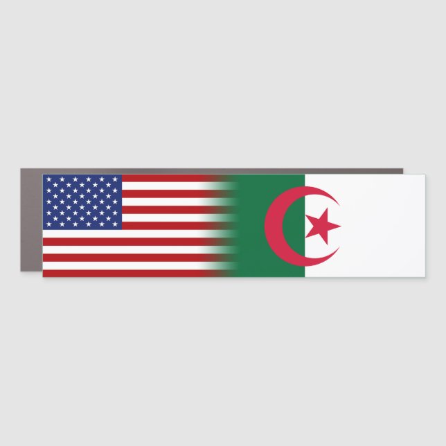 Algerian-American Algeria Flag US Flag Bumper Car Magnet (Front)
