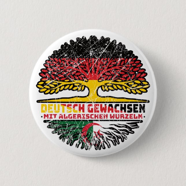 Algerian Deutsch Baum Wurzel Button (Front)