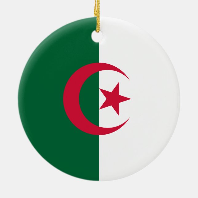 Algerian Flag Ceramic Ornament (Back)