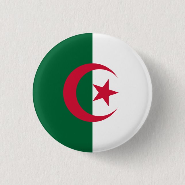 Algerian Flag, Flag of Algeria Button (Front)