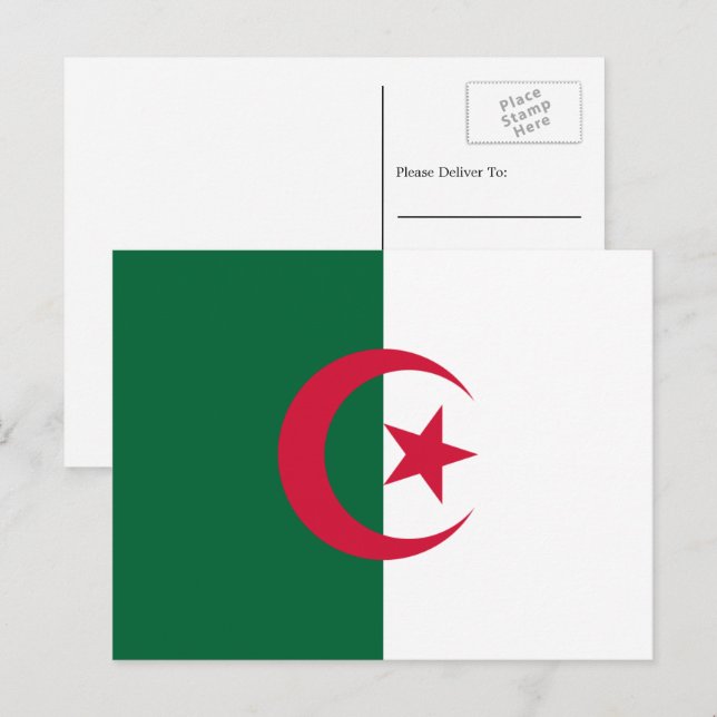 Algerian Flag, Flag of Algeria Postcard (Front/Back)
