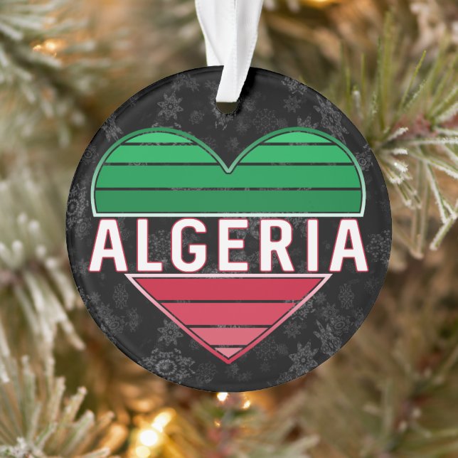 Algerian Heart, I Love Algeria Holiday Ornament (Tree)