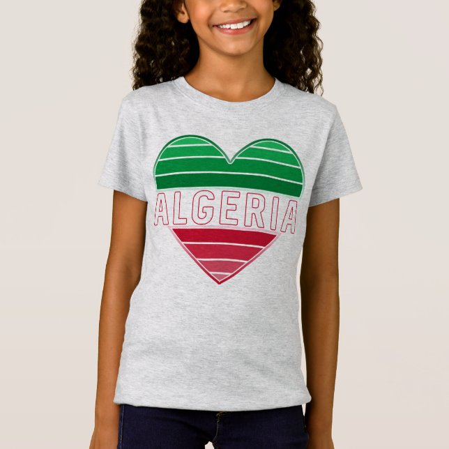 Algerian Heart, I Love Algeria T-Shirt (Front)